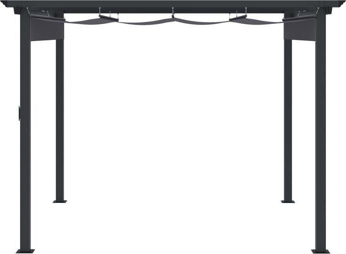 Actual product image Swisshandel24 Pergola 2.95x2.95 m gazebo patio cover with sliding roof aluminium polyester grey (295 cm, 295 cm)