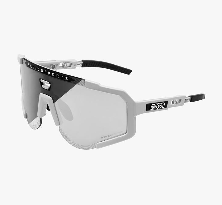 Image du produit Scicon Aeroscope - Sport Performance Sunglasses, White/Photochromic (Blanc brillant, Miroir photochromique argenté)