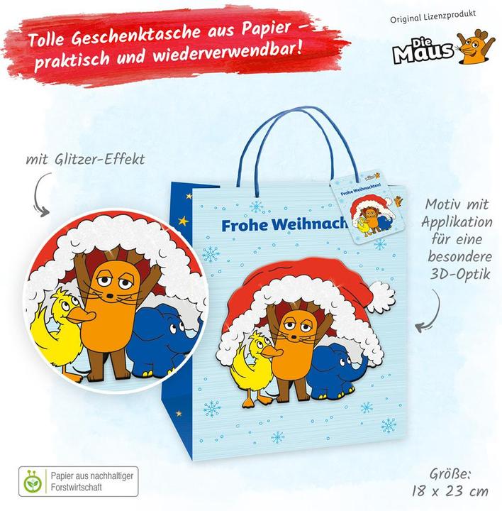 Produktbild Die Maus 3D-Geschenktasche Weih (Geschenkbox)