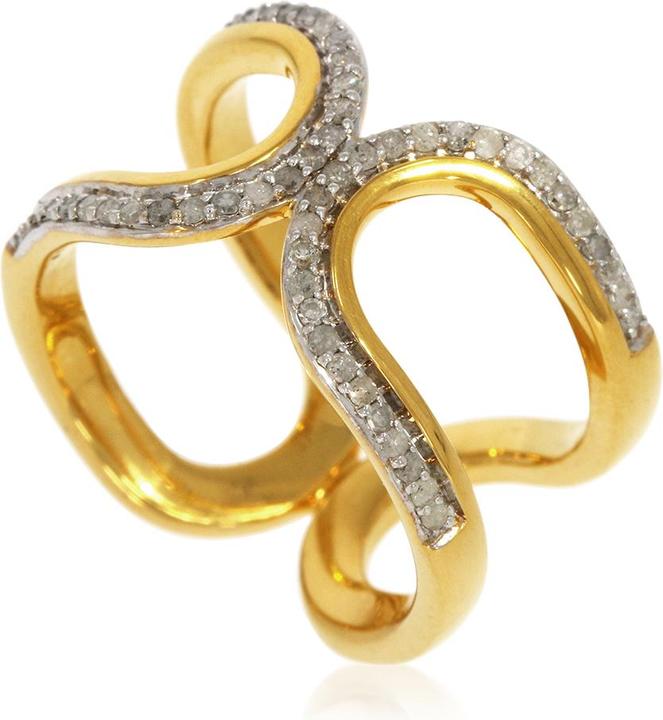 Produktbild Xen Ring mit 54 weissen Diamanten ca. 0,26 ct. gelbvergoldet (52, 925 Silber)