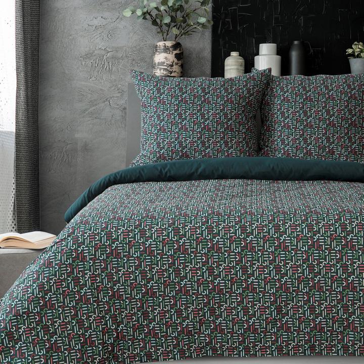 Image du produit Eurofirany Literie 220x200 cm de coton macossatin couleur vert foncé, Bourgogne Esprit (Housse de couette, 220 x 200 cm)