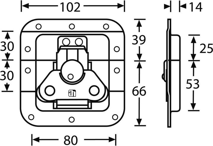 Immagine prodotto Werkstarck Chiusure BUTTERFLY MEDIUM piegata, 102/1 (Serrature per casse, 1 pz.)