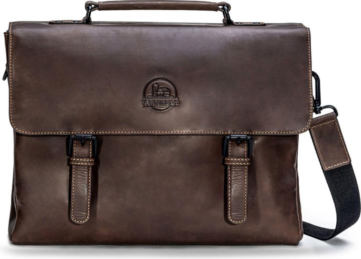 Farmhood Nashville Aktentasche XL 2 Fächer Leder 39 cm