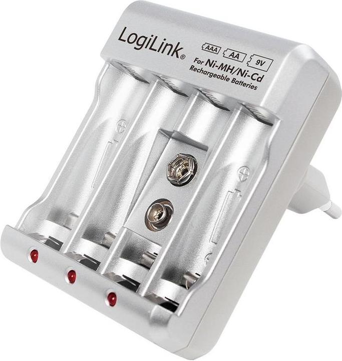 Actual product image LogiLink Battery charger (1 pcs., 9V Block, AAA, AA, Chargers without battery)