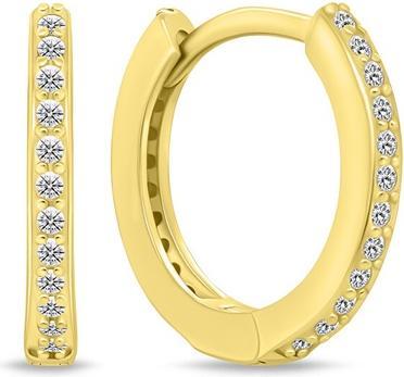 Brilio Silver - Glittering gold-plated earrings rings EA159Y - Diameter: 2.2 cm