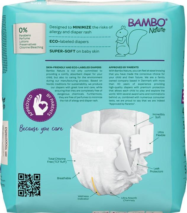 Actual product image Bambo Organic diapers Midi (Size 3, Pack, 28 Piece)