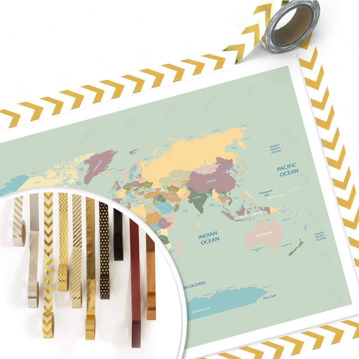 Actual product image Trenddeko World map vintage (120 x 100 cm)