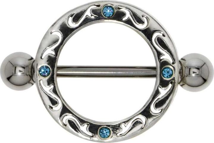 Bijouteria Brustpiercing (Chirurgenstahl 316L, Kristall, Silber 925)