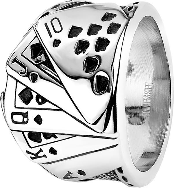 Actual product image Star Piercing Ring silver Poker Royal Flush (61, Steel)