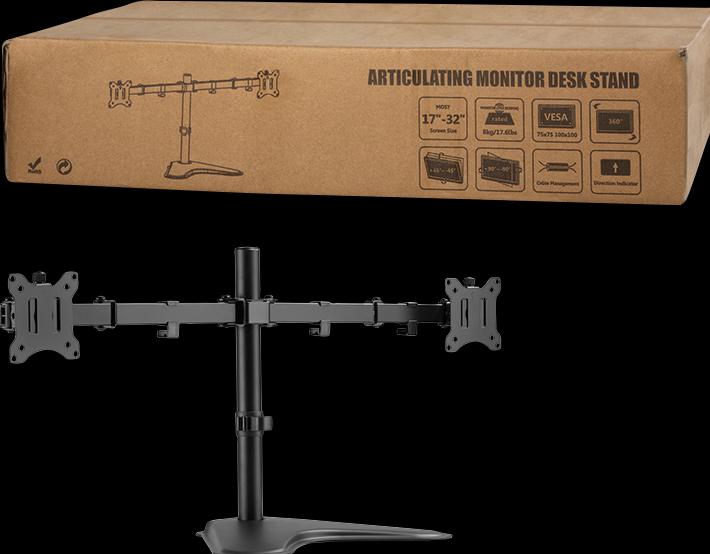 Actual product image LogiLink TIS 17"-32" 2TFT 3joints black Max. 8KG, stand (Table, 32")