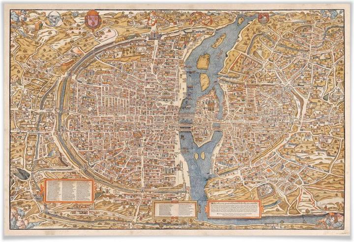 Produktbild Trenddeko Historische Karte von Paris (45 x 30 cm)