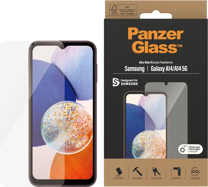 Produktbild PanzerGlass Ultra-Wide Fit (1 Stück, Samsung Galaxy A14 5G, Samsung Galaxy A14)