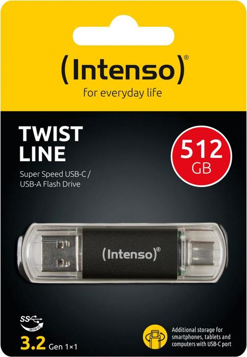 Produktbild Intenso Twist Line 512GB USB Stick 3.2 USB-C & USB-A (512 GB, USB-A, USB-C)