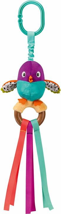 Ravensburger 4853 play+ Oiseau gazouilleur, hochet en bois, animal en peluche avec ventre gazouilleur