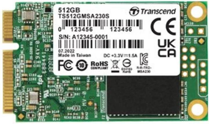 Actual product image Transcend 512GB MSATA SSD SATA3 3D TLC (512 GB, mSATA)