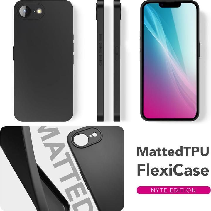 Produktbild Nalia Strider - Blackout Look Cover - Ultradünne Silikon Hülle mit Staubschutz Kappen (Apple iPhone 16e)