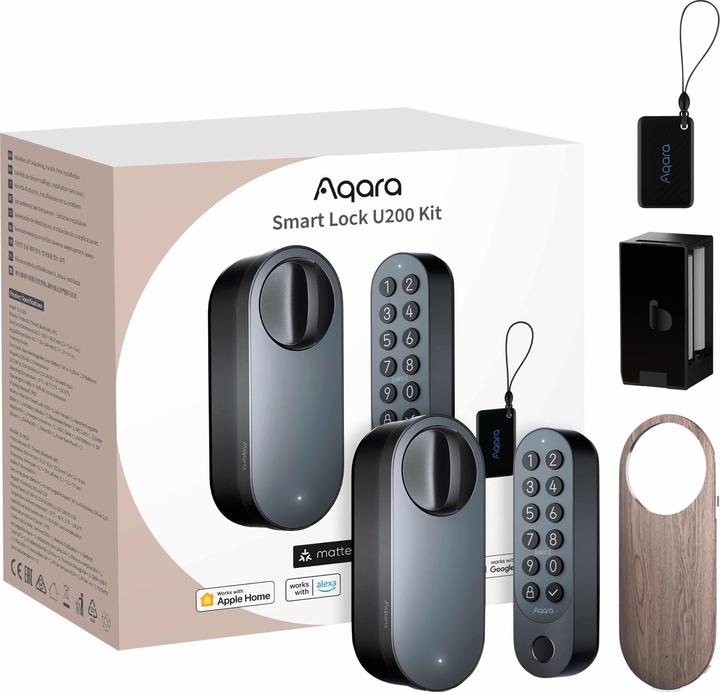 Aqara Smart Lock U200 (Fingerabdruck, Elektronische Zahlenkombination, Schlüssel, Smartphone, Schlüsselkarte, Bluetooth)