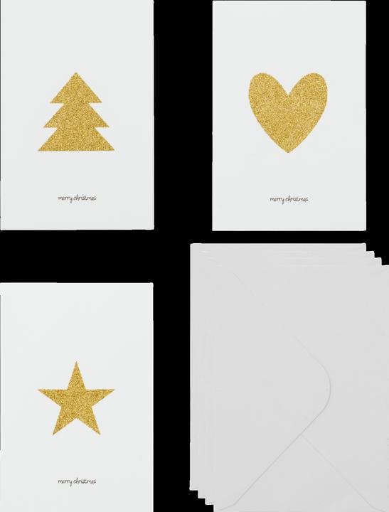 Actual product image House Doctor Greeting cards, HDGlitr w. envelope, WhiteGolden (100 pcs.)