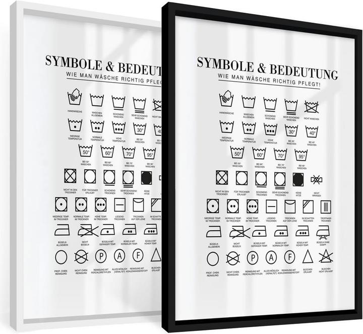 Produktbild Trenddeko Symbole - Wie man Wäsche richtig pflegt (24 x 30 cm)