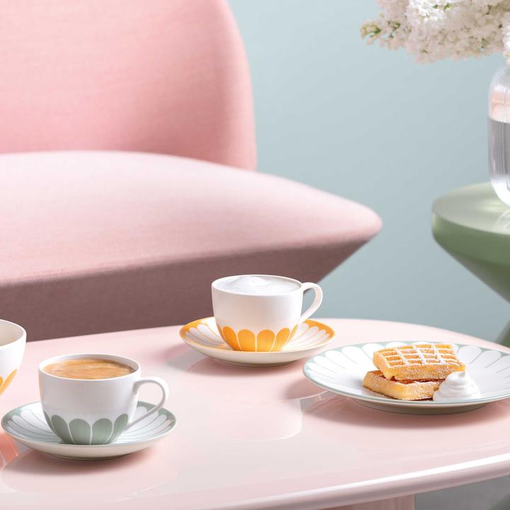 Actual product image Villeroy & Boch Fleur Couleur Kaffeetassen mit Untertassen (160 ml, 6 x)