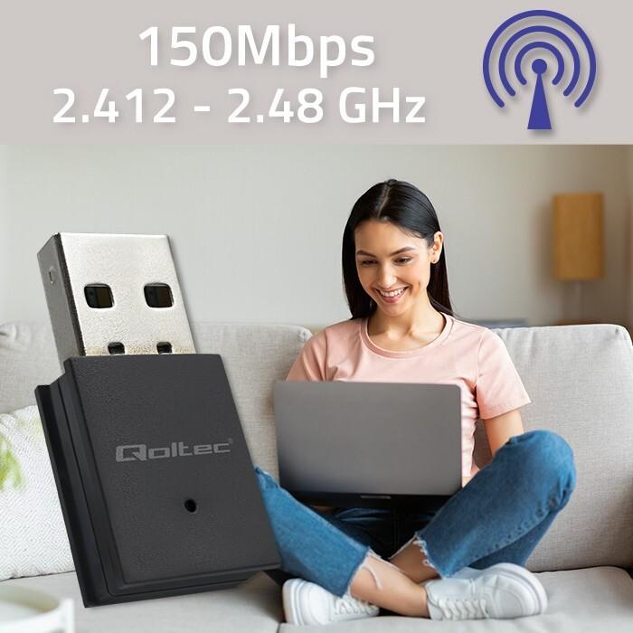 Produktbild Qoltec 57007 Wireless Mini Adapter (Sender & Empfänger)