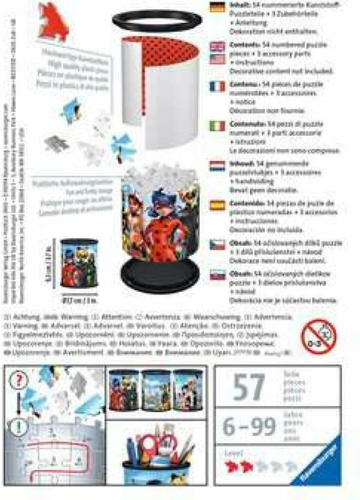 Produktbild Ravensburger 3D Puzzle 11278 - Utensilo Miraculous - 54 Teile - Stiftehalter für Miraculous-Fans ab (54 Teile)