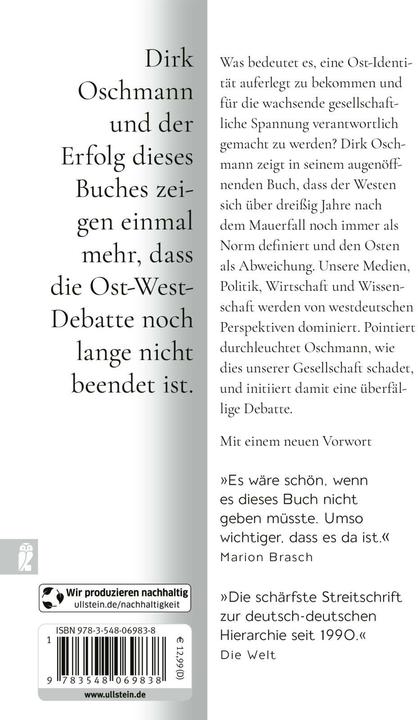 Valori nutrizionali e ingredienti Der Osten: eine westdeutsche Erfindung (Tedesco, Oschmann, Dirk(Prof.Dr.), 2024)