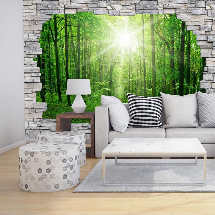 Image du produit Trenddeko Mur 3D de la forêt ensoleillée (432 x 300 cm)