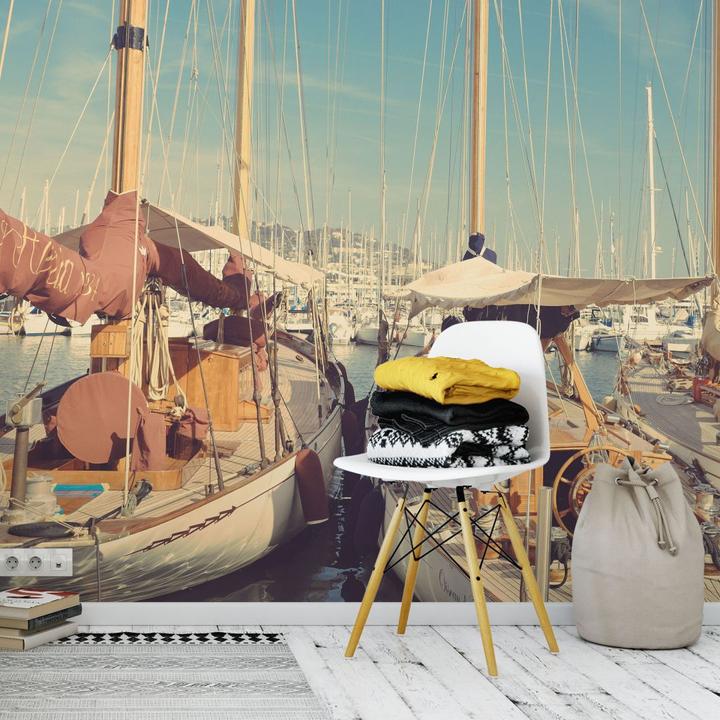 Produktbild Trenddeko Segelschiffe im Hafen (192 x 260 cm)