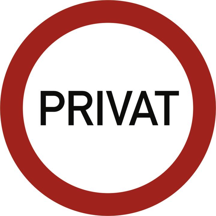 Moravia Verbotszeichen Textschild "PRIVAT" Aluminium, Ø 400 mm