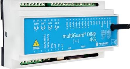 Produktbild Profort MultiGuard® DIN9-L 4G sender/modtager, til overvågning af tekniske installationer, 8 digital