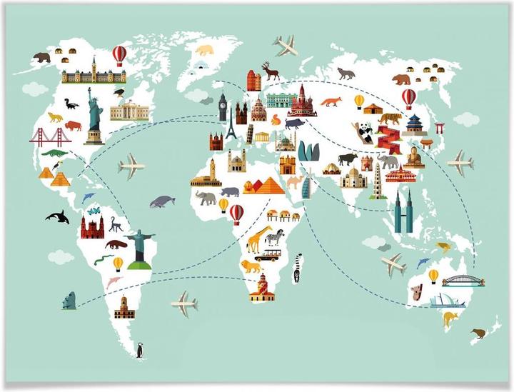 Immagine prodotto Trenddeko Viaggiare per il mondo (30 x 24 cm)