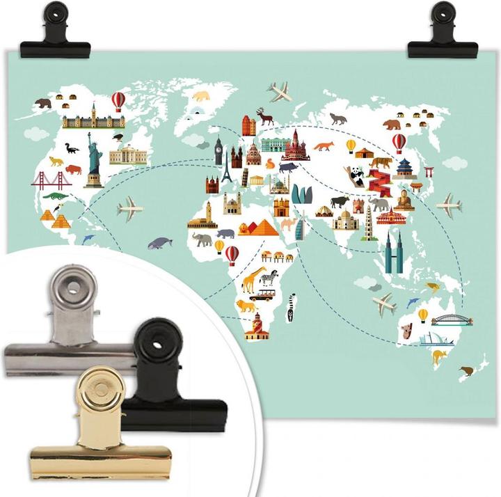 Immagine prodotto Trenddeko Viaggiare per il mondo (30 x 24 cm)