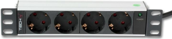 Actual product image Techly I-CASE M10-4D Power Distribution Unit (PDU) 4 AC outlets 1U aluminum