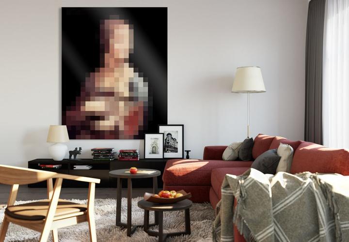 Actual product image Trenddeko Pixelart - da Vinci - The lady with the ermine (70 x 100 cm)