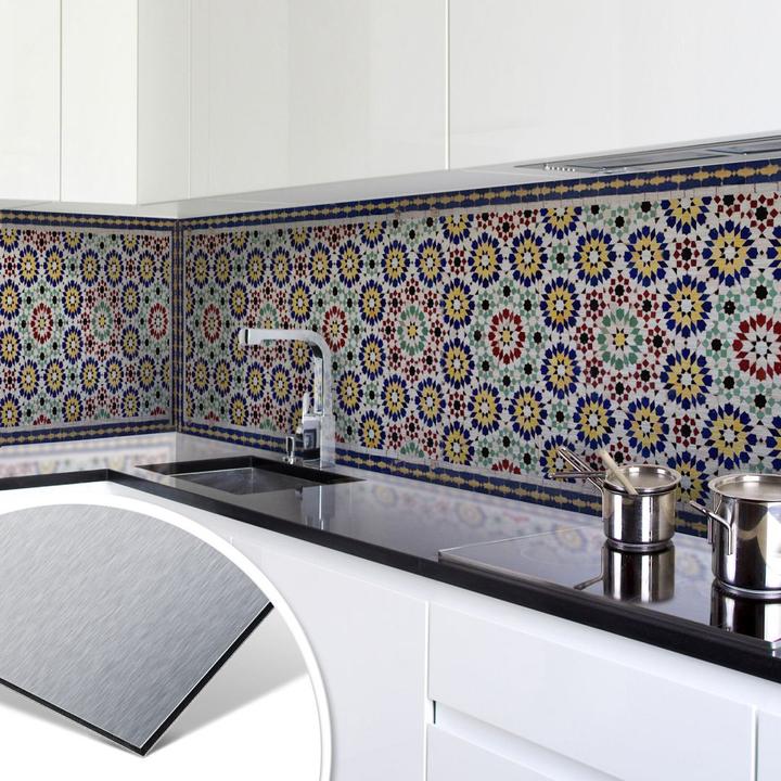 Produktbild Trenddeko Silber - Orientalische Kacheln 01 (50 x 150 cm)
