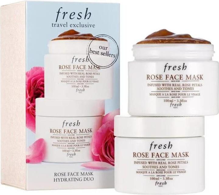 Produktbild Fresh Set Duo Rose Beruhigende Creme-Maske für das Gesicht - 2 Stück, 100 ml (100 ml)
