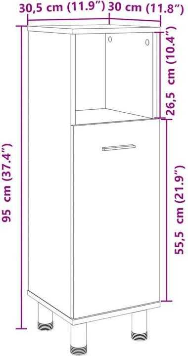 Immagine prodotto VidaXL Badschrank (30 x 30 x 95 cm)