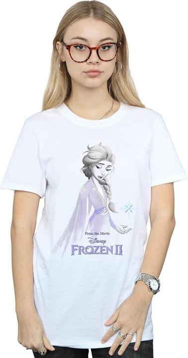 Actual product image Disney Womens/Ladies Frozen 2 Elsa Unity Snowflake Cotton Boyfriend T-Shirt (XL)
