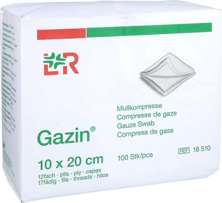 Actual product image Gazin Mullkompressen 10x20cm 12-fach/17-fädig ohne RK