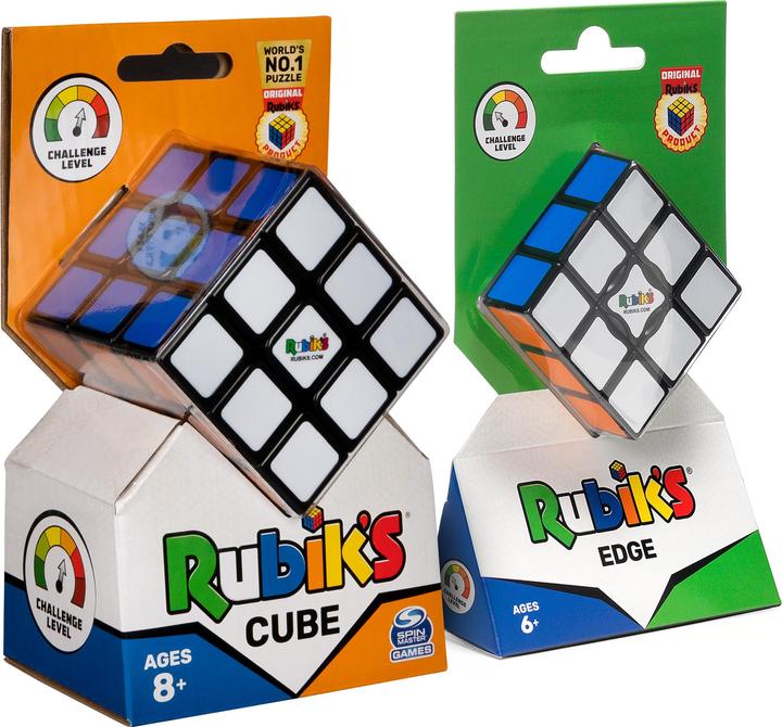 Produktbild Spin Master Rubik’s Starter-Set, der Original 3x3 Zauberwürfel und 3x3x1 Edge, Geschenkset Fingerwürfel Stressab (3 x 3)