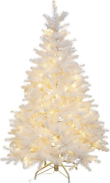 Produktbild Greendeco Künstlicher Tannenbaum, weiss, beschneit, LED, Spritzguss, ca. 120cm (120 cm)