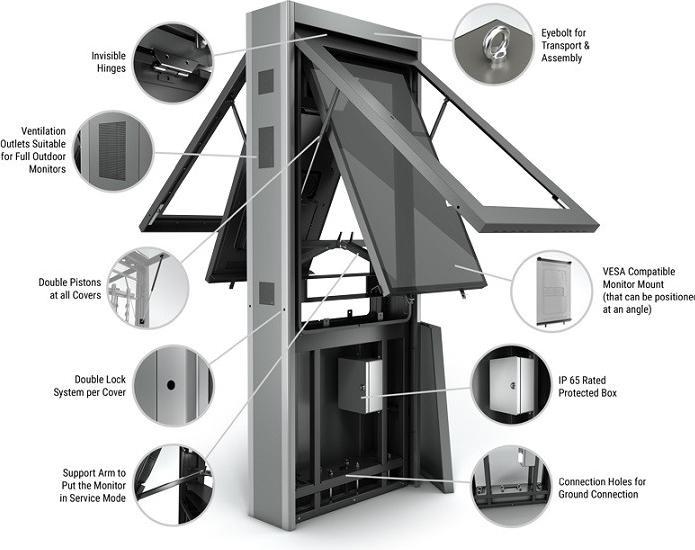 Actual product image DSS Outdoor Stele Portrait 75", Metall, Double Side