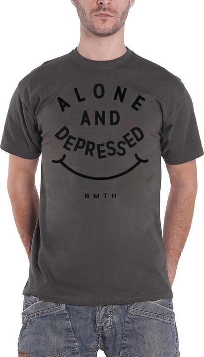 Bring Me The Horizon Unisex Adult Alone & Depressed Cotton T-Shirt (XL)