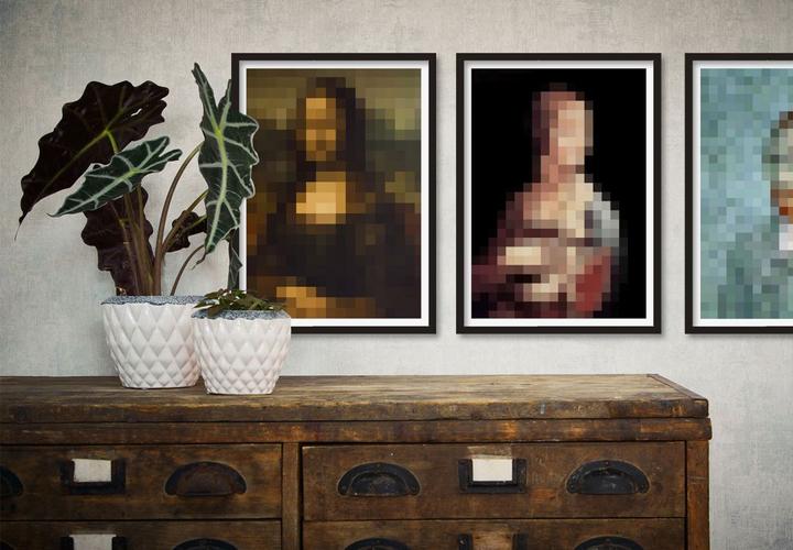 Image du produit Trenddeko Pixelart - da Vinci - La dame à l'hermine (50 x 60 cm)