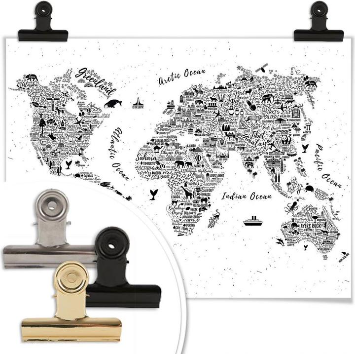 Produktbild Trenddeko Weltkarte - Around the world (50 x 40 cm)