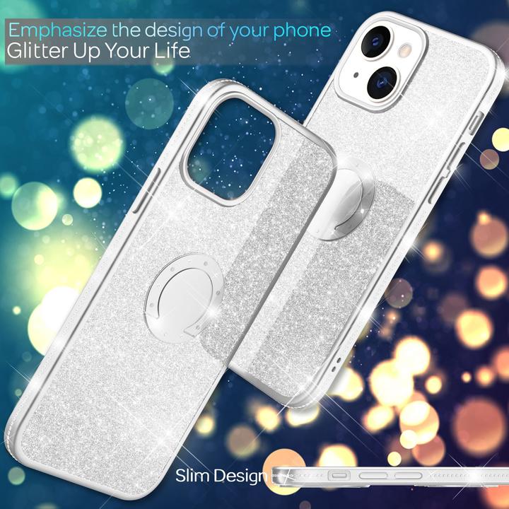 Produktbild Nalia Ring Glitzer Silikon Hülle (Apple iPhone 13)