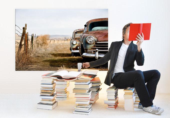 Actual product image Trenddeko Old Rusted Cars (150 x 100 cm)