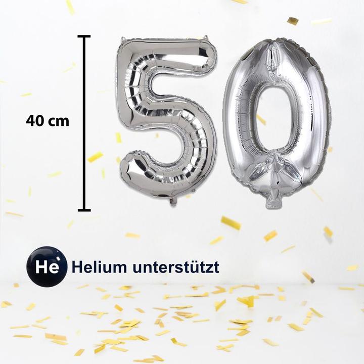 Image du produit Hermex 50 Ballon Fête d'anniversaire Ballon Chiffre Ballon clinquant