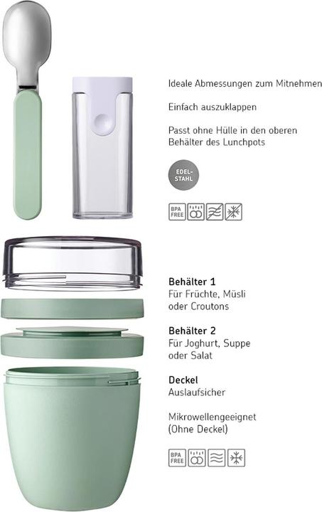Produktbild Mepal Ellipse Lunchpot mit Snack-Deckel und Klapplöffel